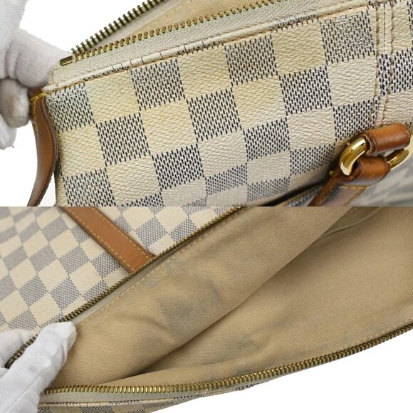 LOUIS VUITTON Totally MM Shoulder Bag Damier Azur Leather White - Picture 10 of 16